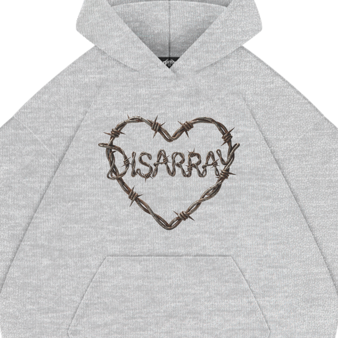 HOODIE WIRE HEART (GREY)